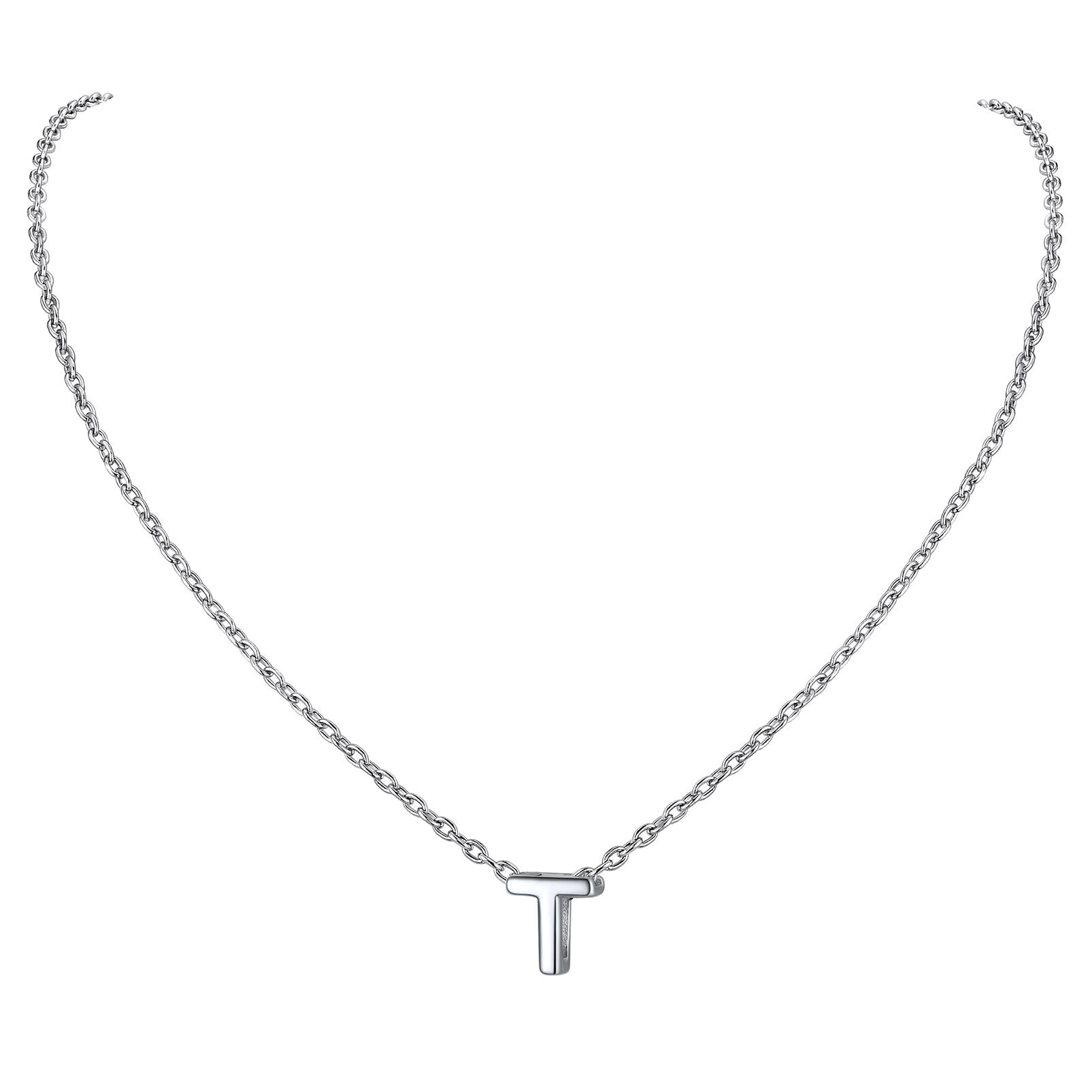 Collier Initiale A-Z en Argent Sterling 925 pour Femmes T
