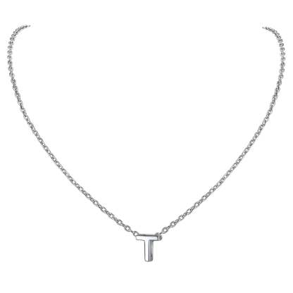Collier Initiale A-Z en Argent Sterling 925 pour Femmes T