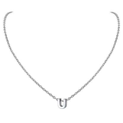 Collier Initiale A-Z en Argent Sterling 925 pour Femmes U