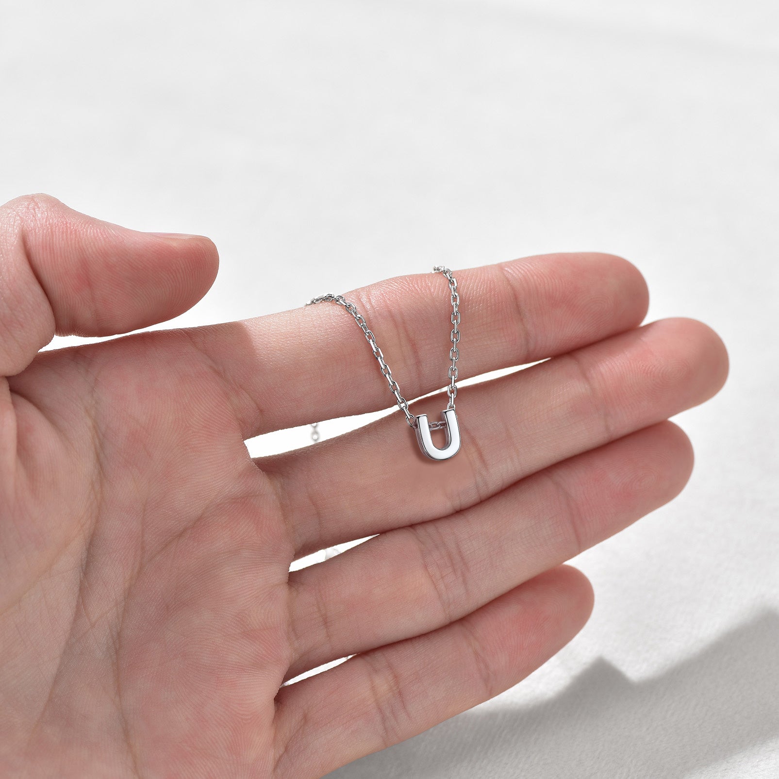 Collier Initiale A-Z en Argent Sterling 925 u