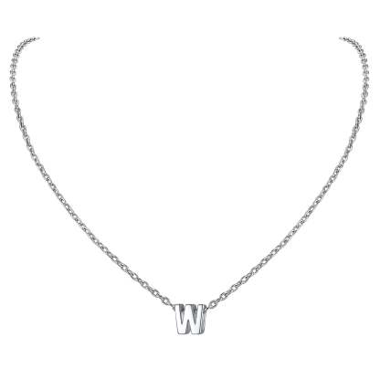 Collier Initiale A-Z en Argent Sterling 925 pour Femmes W