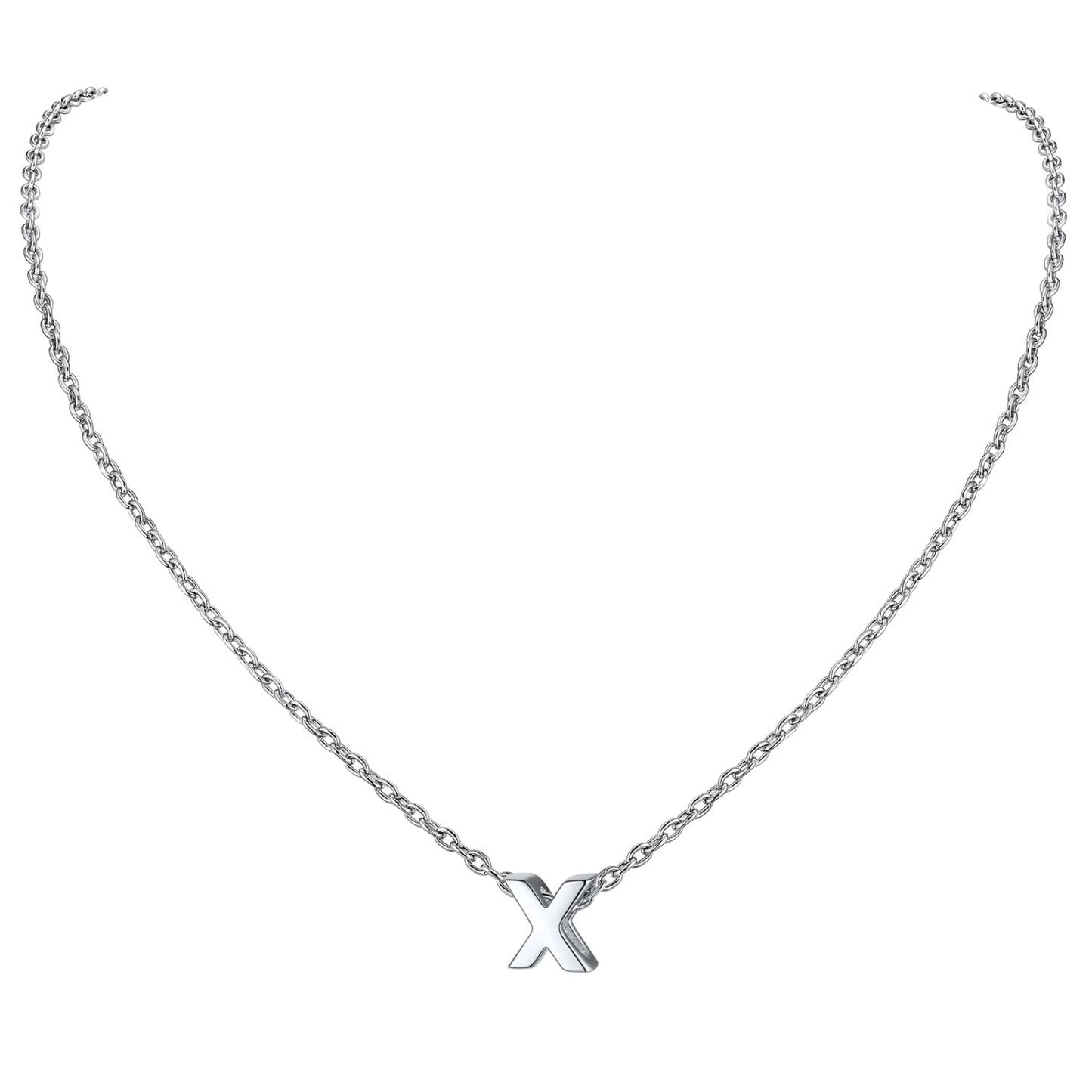 Collier Initiale A-Z en Argent Sterling 925 pour Femmes X