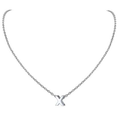 Collier Initiale A-Z en Argent Sterling 925 pour Femmes X