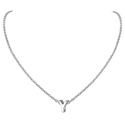 Collier Initiale A-Z en Argent Sterling 925 pour Femmes Y