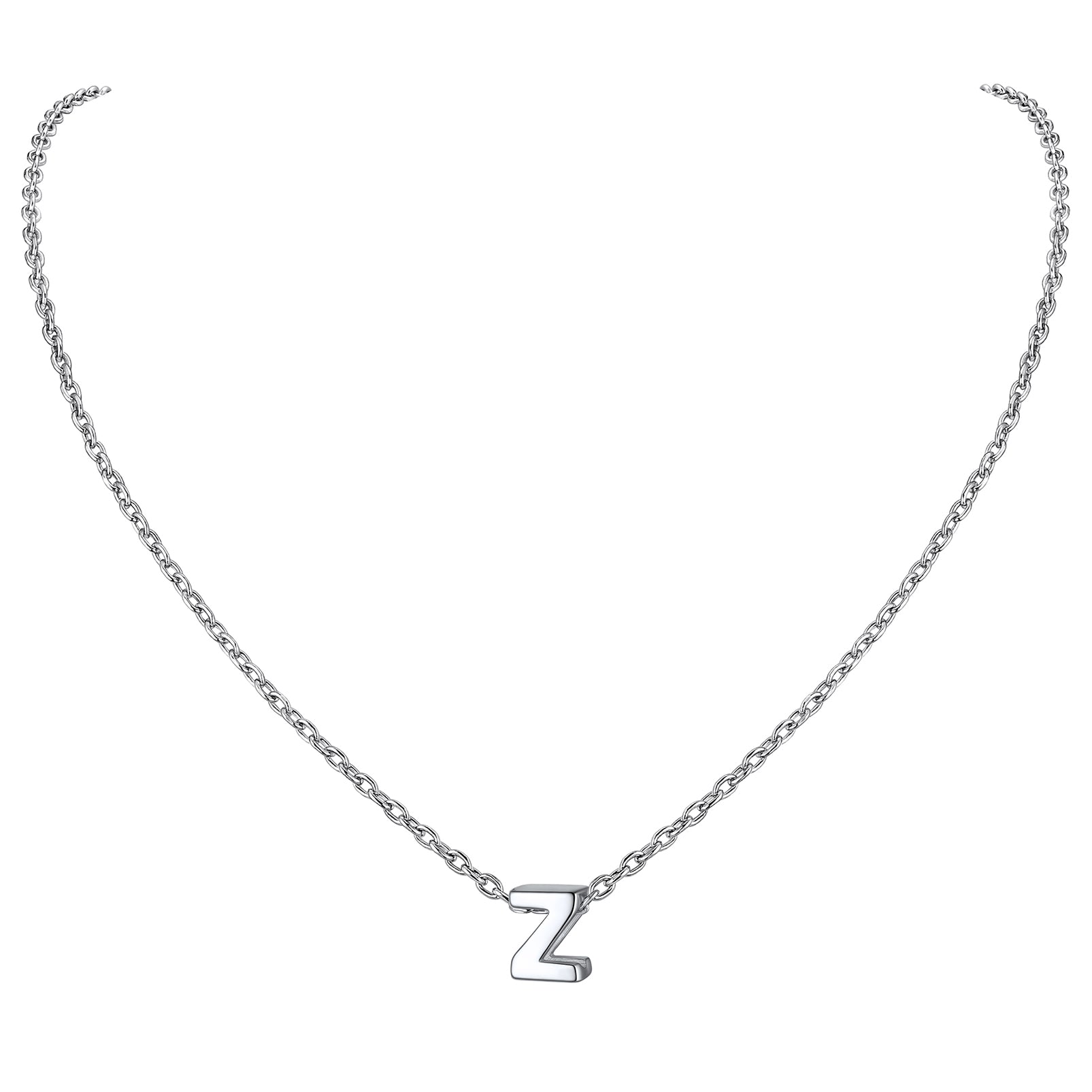 Collier Initiale A-Z en Argent Sterling 925 pour Femmes Z