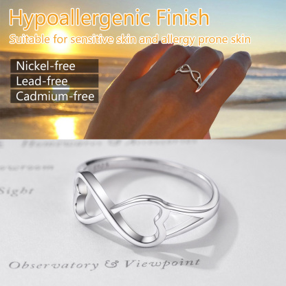 Bague Promesse Personnalisée avec Cœur en Argent 925