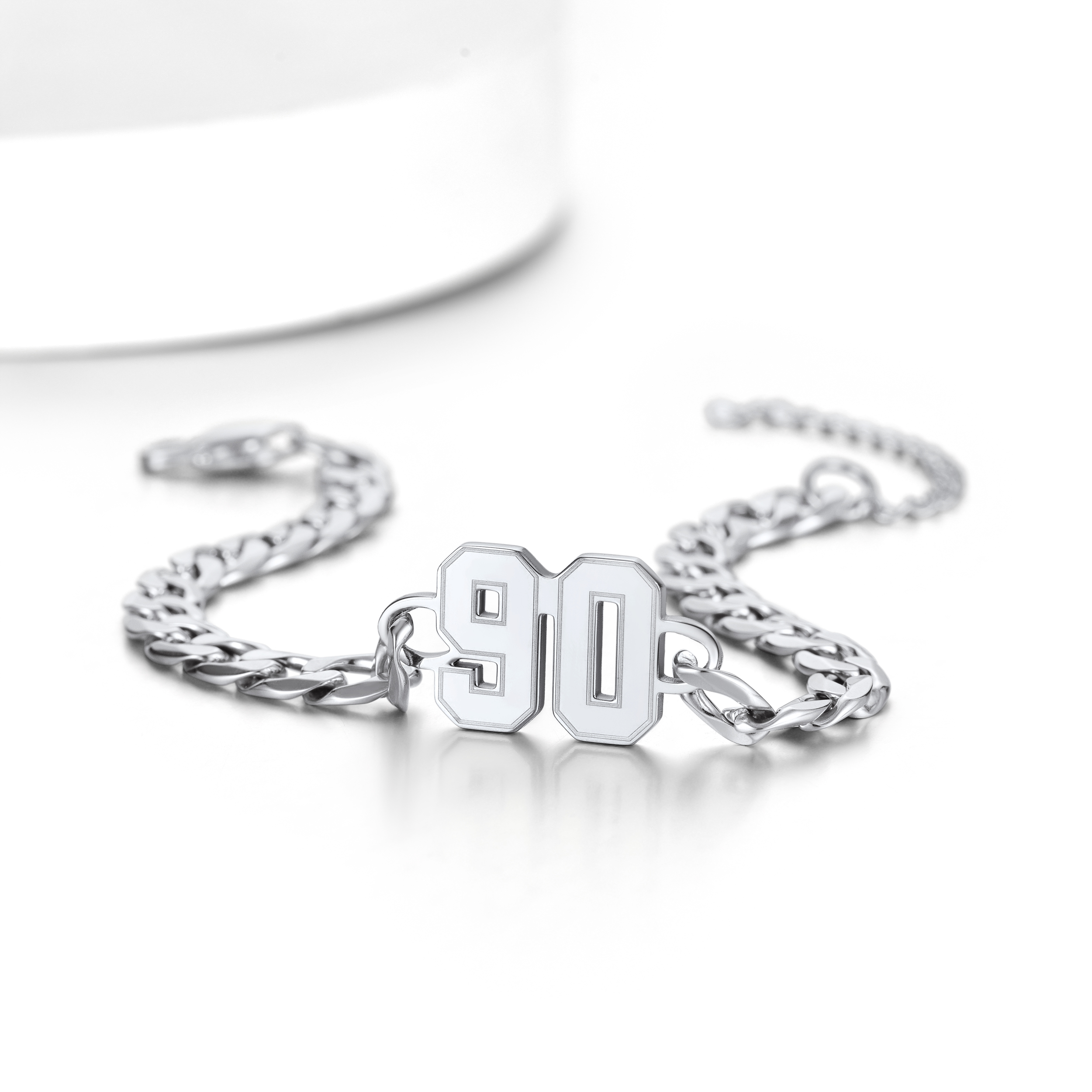 Bracelet de Cheville Chaîne Cuban avec Chiffre Personnalisé