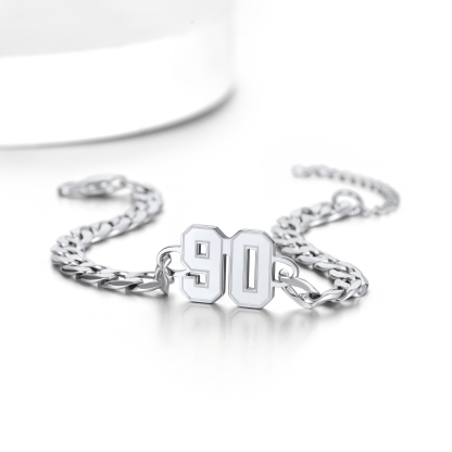 Bracelet de Cheville Chaîne Cuban avec Chiffre Personnalisé