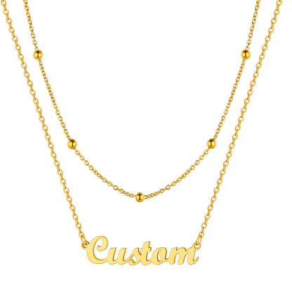 Collier Personnalisé à Double Couche avec Prénom or