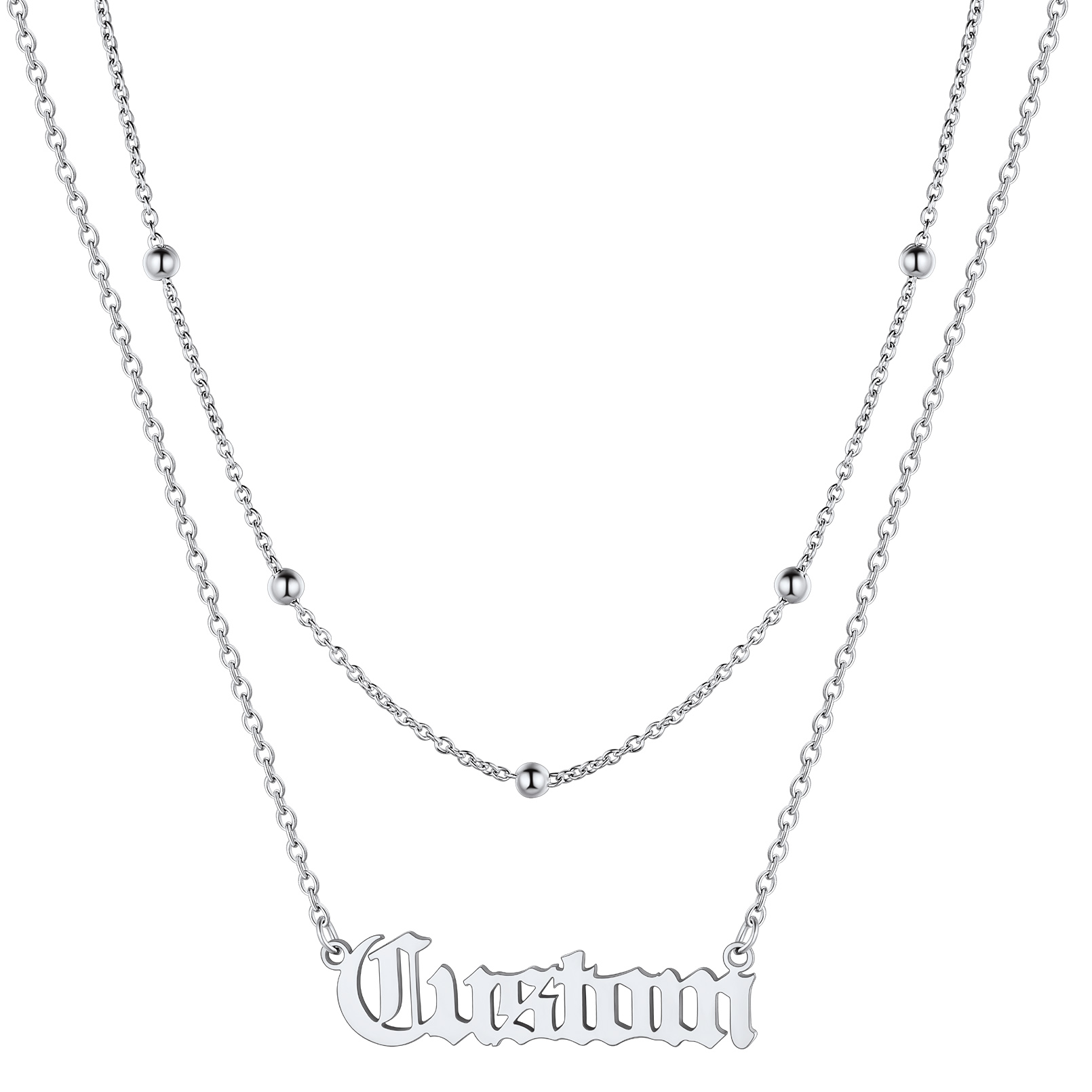 Collier Personnalisé à Double Couche avec Prénom