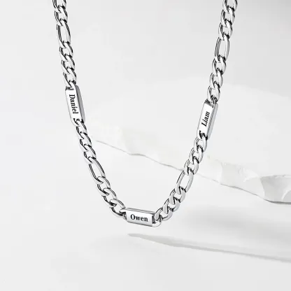 Collier solide Prénoms Homme Gravure Personnalisée 