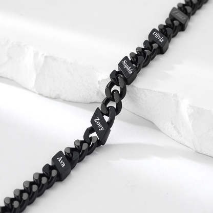 Bracelet pour Femme Cubain Gravé 1 à 6 Noms pour Maman