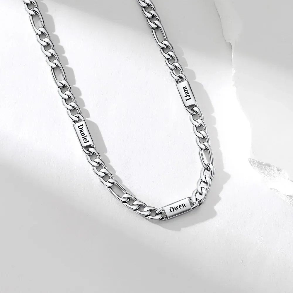 Collier argenté Prénoms Homme Personnalisée