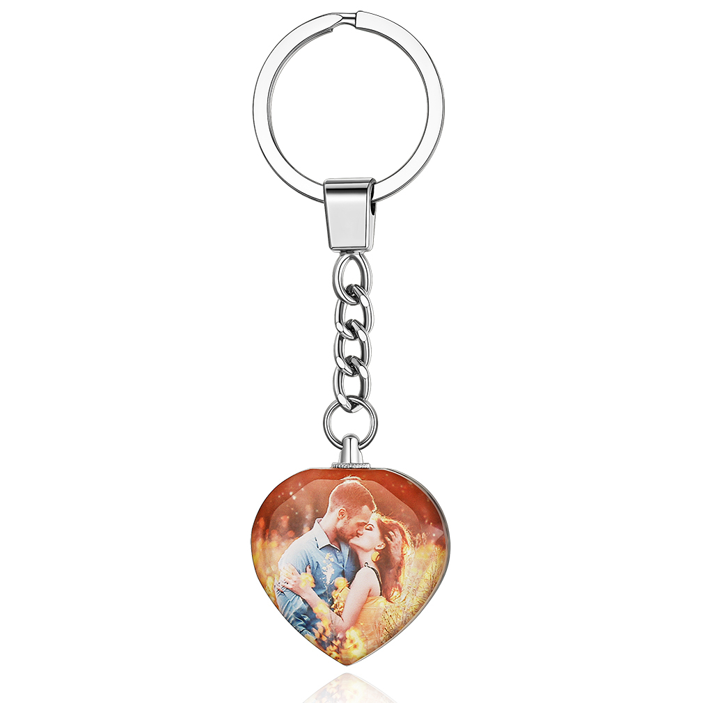 Porte Clés Personnalisé Photo en Acier Inoxydable