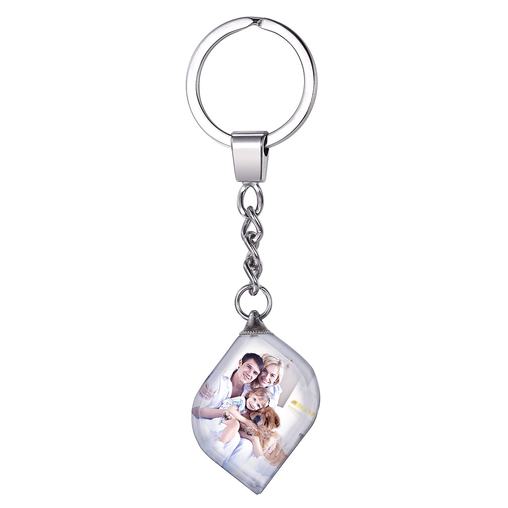 Porte Clés Personnalisé Photo en Acier Inoxydable