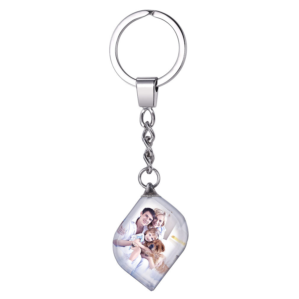 Porte Clés Personnalisé Photo en Acier Inoxydable