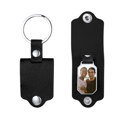 Porte-Clés Photo Personnalisé avec Gravure en Cuir 