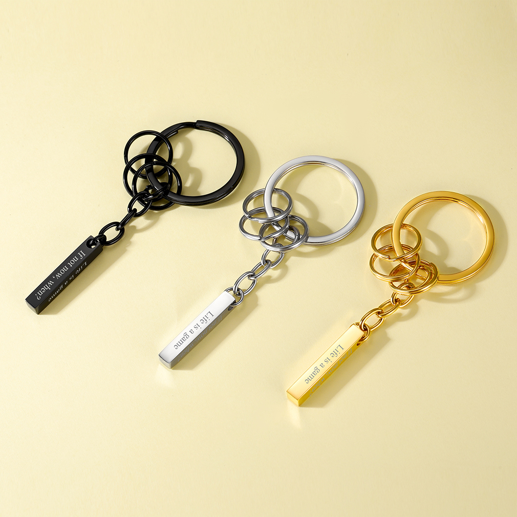 Porte-clés Barre Gravée Personnalisable 3 couleurs