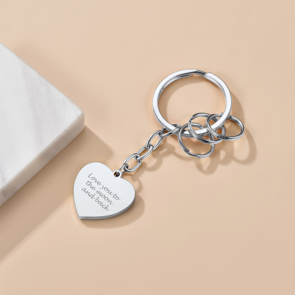 Porte clés Coeur Gravé avec 2 Photos Personnalisable taille