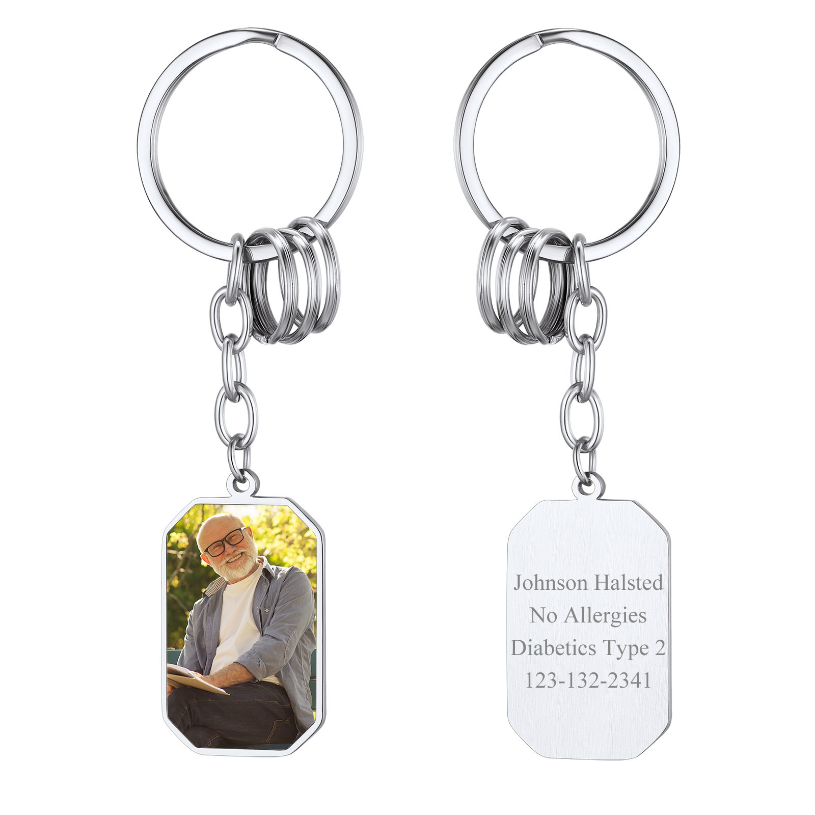 Porte-clés Personnalisable avec 2 Photos