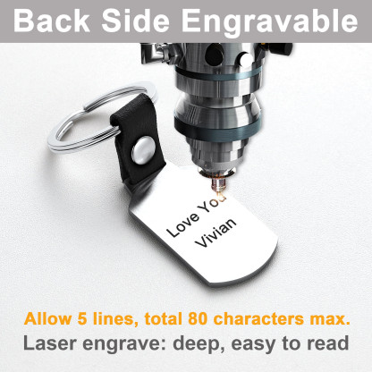 Porte-clés Photo Personnalisé avec Gravure  Police