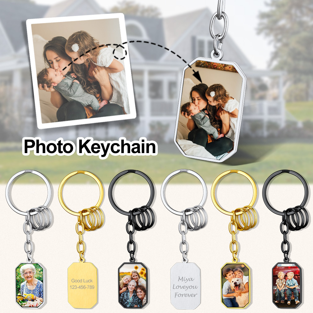 Porte-clés Personnalisable avec 2 Photos 3 Couleurs