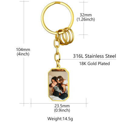 Porte-clés Personnalisable avec 2 Photos Taille