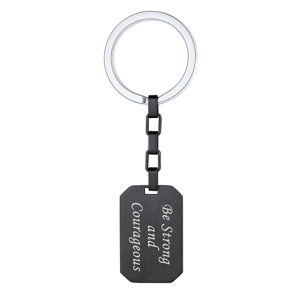 Porte-clés personnalisé gravé pour papa – Cadeau Fête des Pères Noir