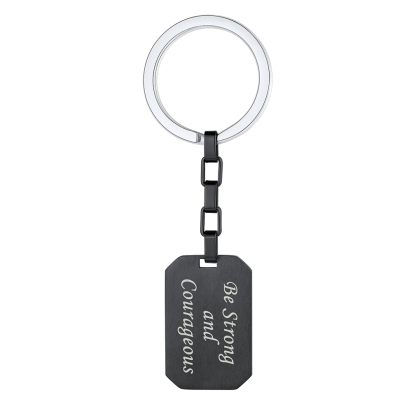 Porte-clés personnalisé gravé pour papa – Cadeau Fête des Pères Noir