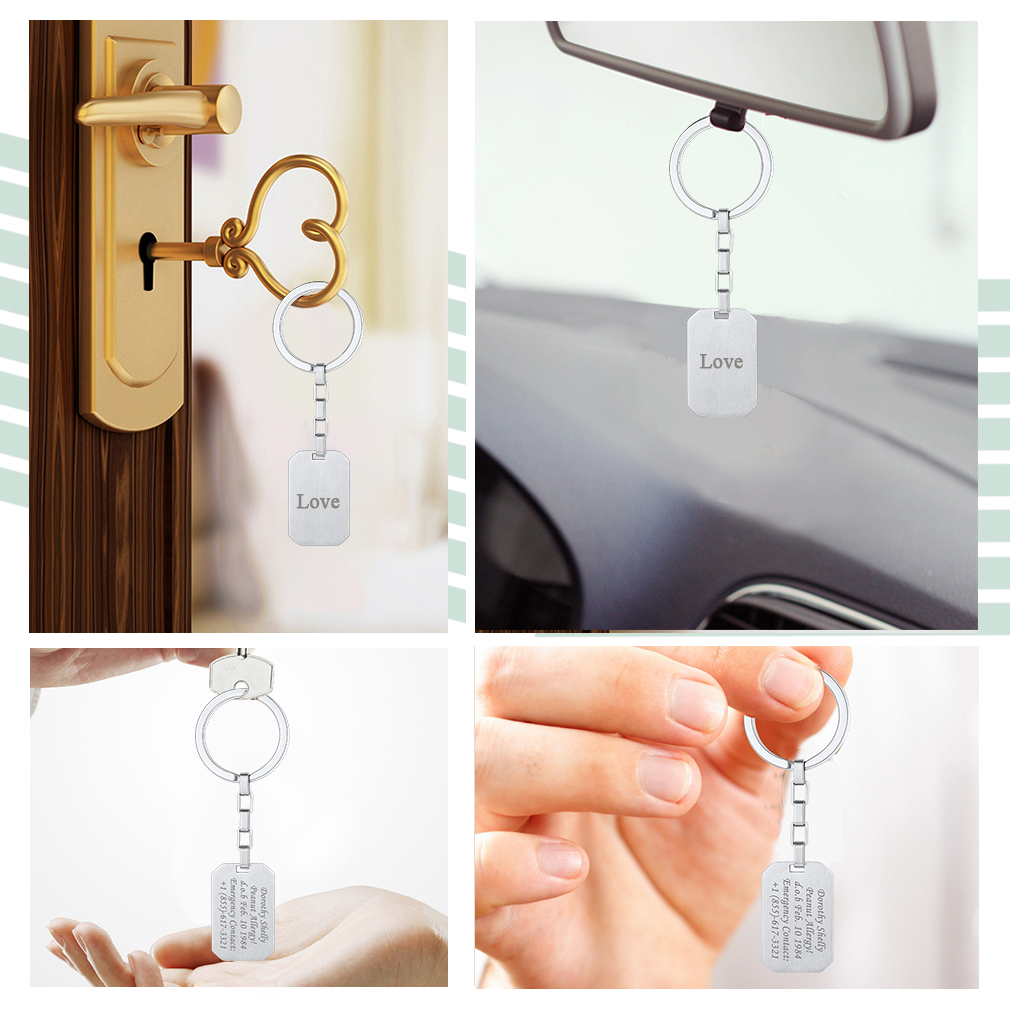 Porte-clés personnalisé gravé Cadeau Fête des Pères