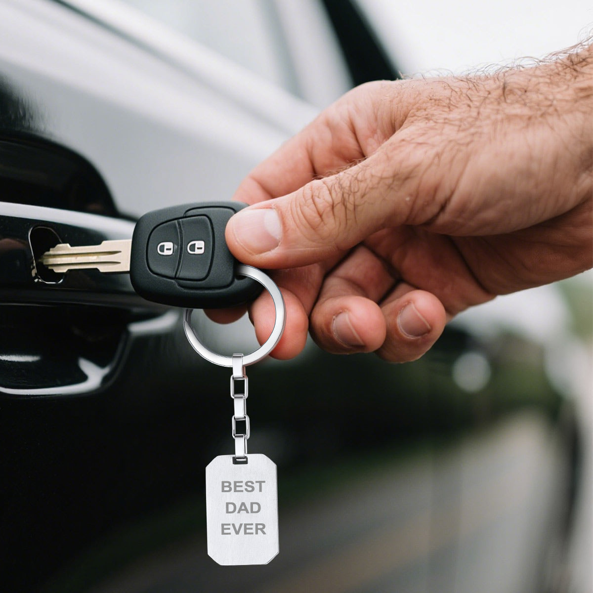 Porte-clés personnalisé gravé pour papa 