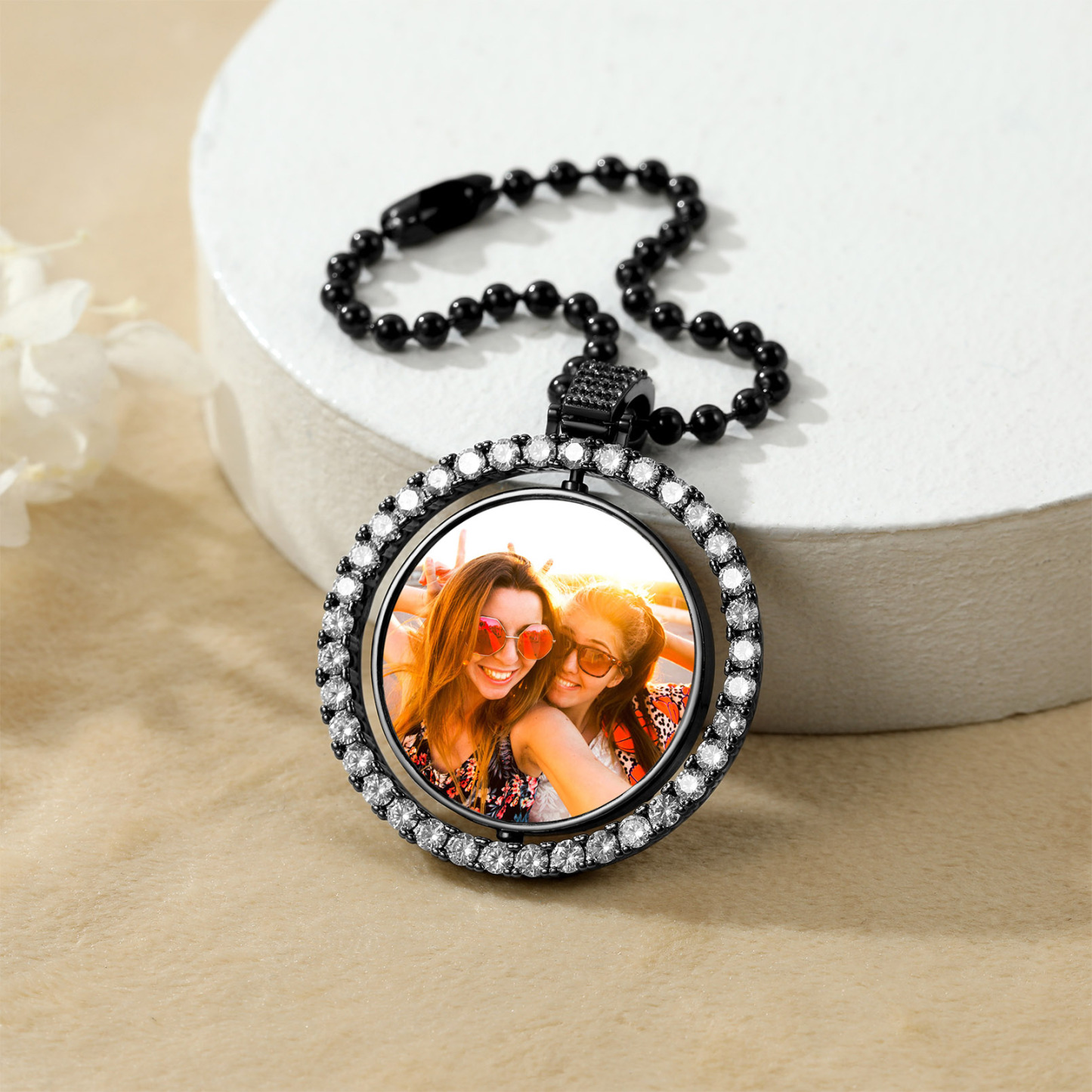 Porte-photo Voiture Personnalisé Double Face Pendentif Accessoires noir