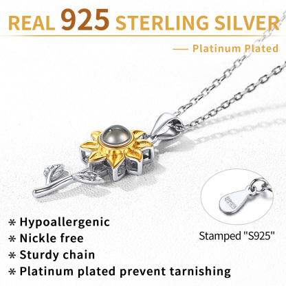 Projection 100 Langues Je t'aime Collier Photo Personnalisé détail