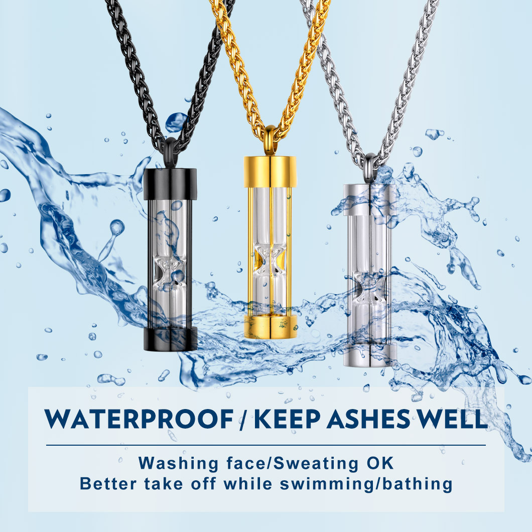  Pendentif Urne pour Cendres en Acier Inoxydable 