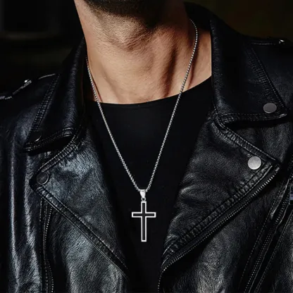 Collier Croix Personnalisable en Acier Inoxydable Modèle