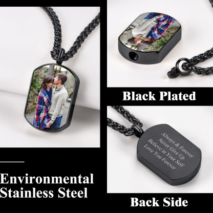Collier Urne Personnalisé avec Gravure Photo pour Cendres Modèle