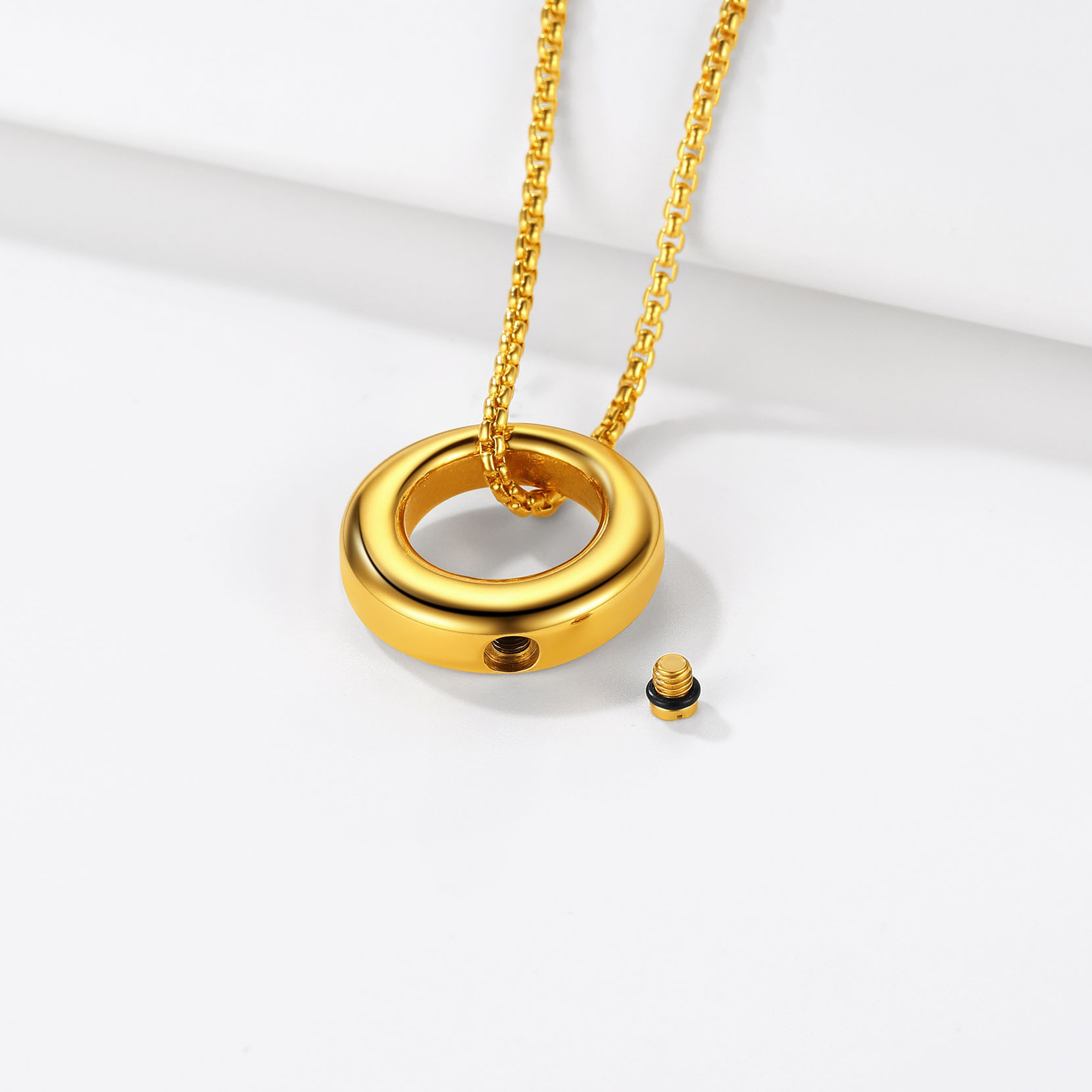 Collier Médaillon Urne Funéraire pour Cendres Scène