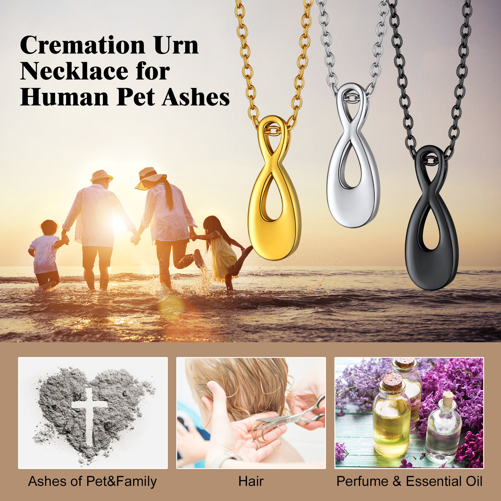 Collier Infini pour Cendres avec Gravure