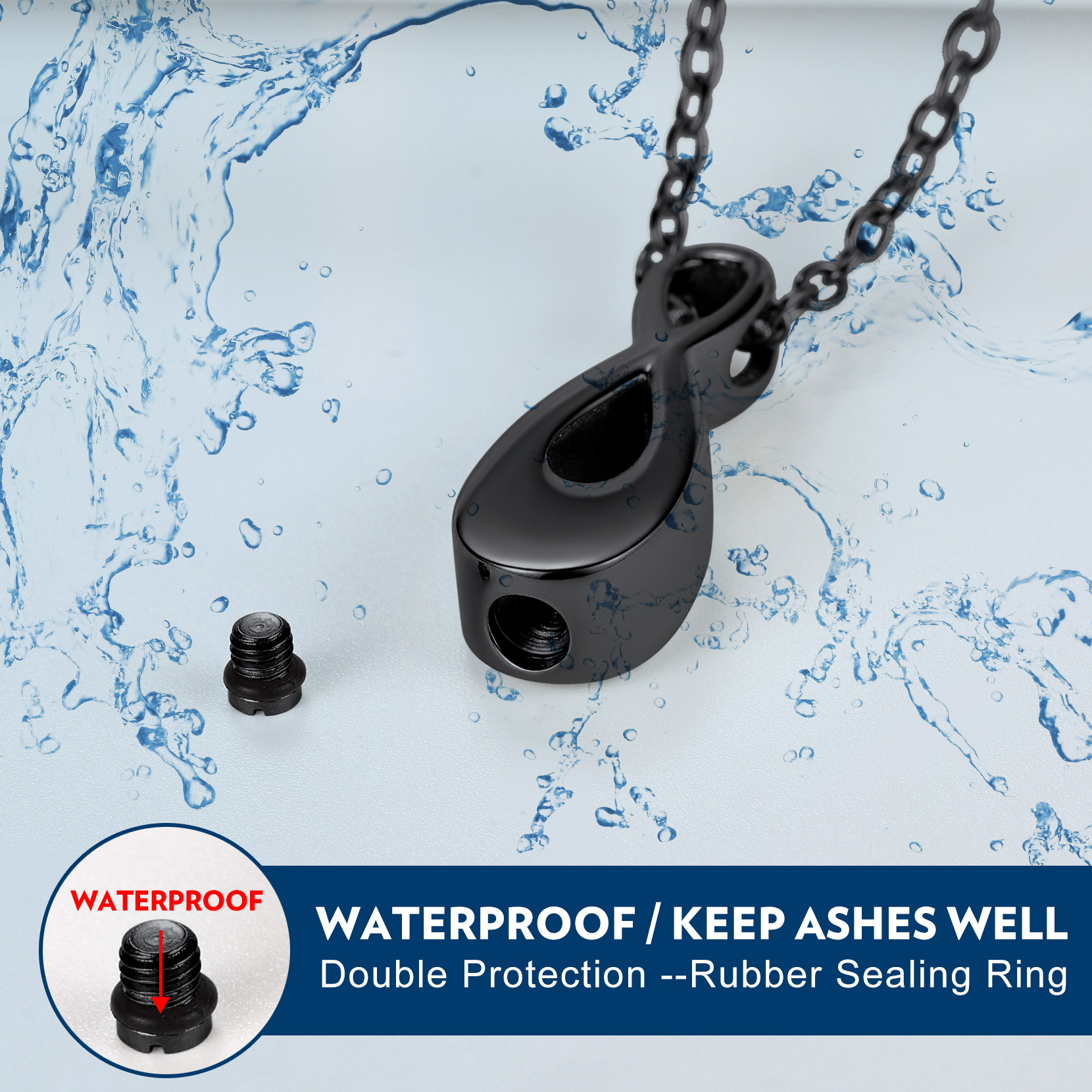 Collier Infini Personnalisé pour Cendres avec Gravure Fonction