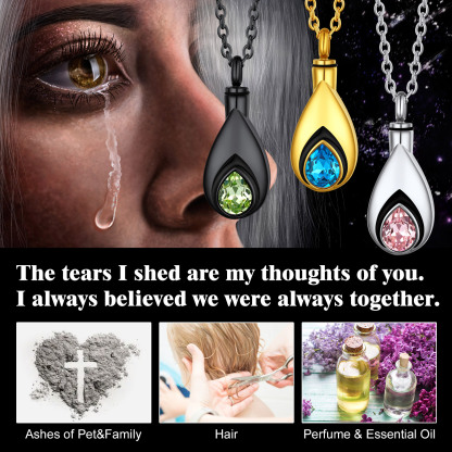 Collier Urne Personnalisé avec Pierre de Naissance pour Cendres Détail