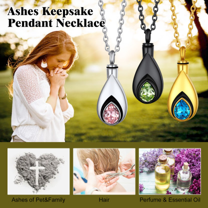 Collier Urne Personnalisé avec Pierre de Naissance pour Cendres Fonction
