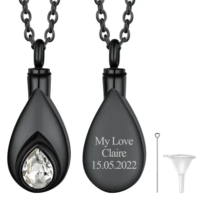 Collier Urne Personnalisé avec Pierre de Naissance Avril - Diament