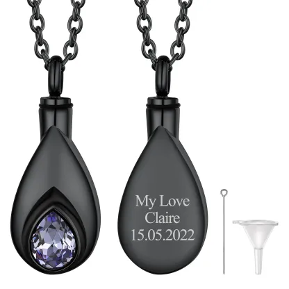 Collier Urne Personnalisé avec Pierre de Naissance Juin - Alexandrite