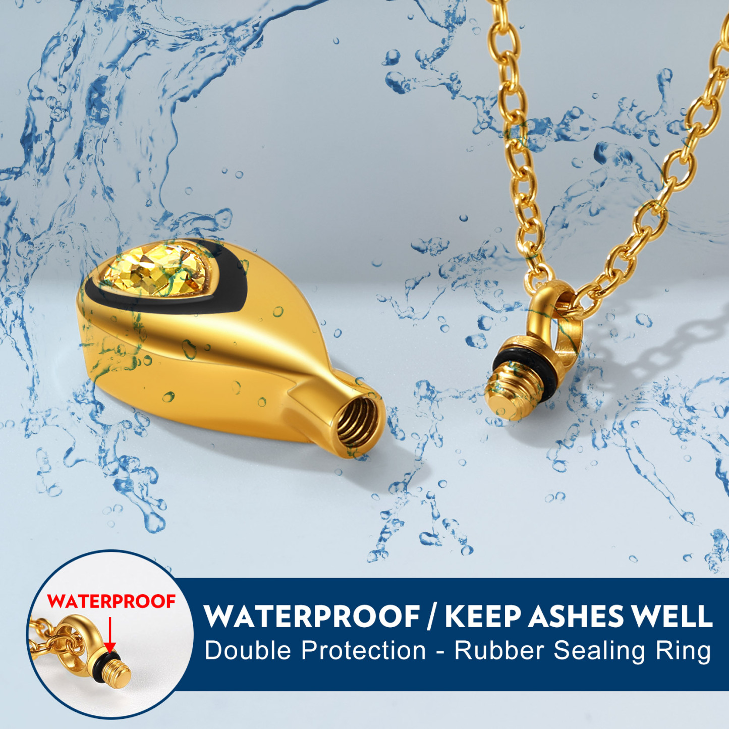 Collier avec Pierre de Naissance pour Cendres 