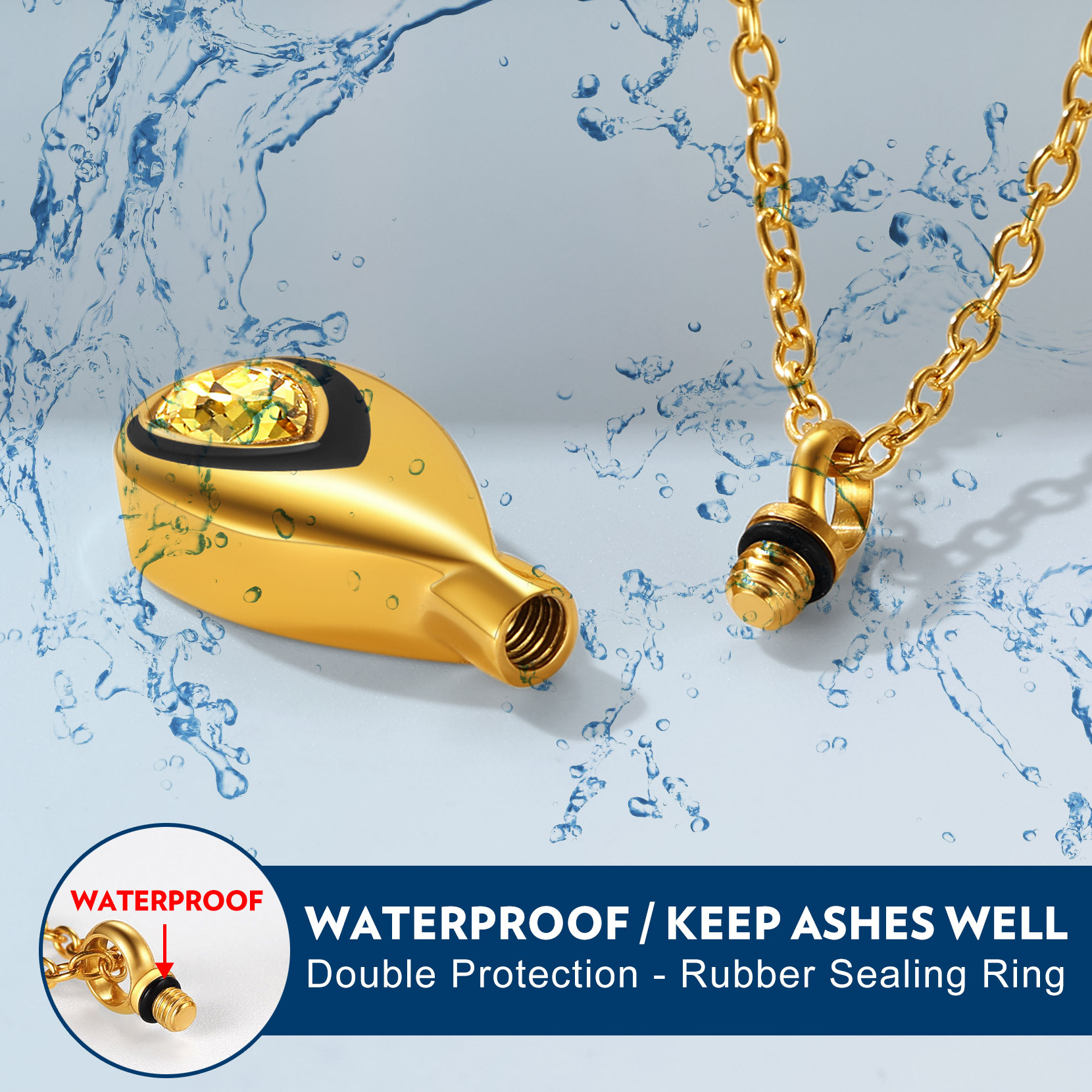 Collier avec Pierre de Naissance pour Cendres 