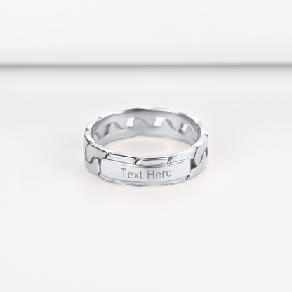 Bague Personnalisée en Chaîne Cubaine pour Couple Scène