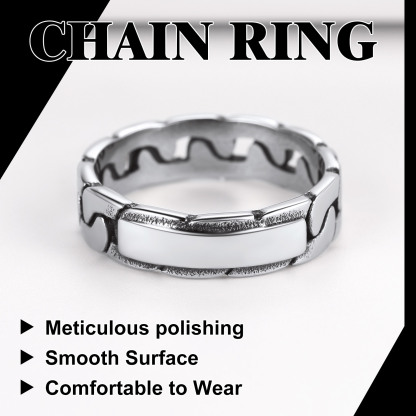 Bague Empilable Personnalisée en Chaîne Cubaine pour Couple Matériau