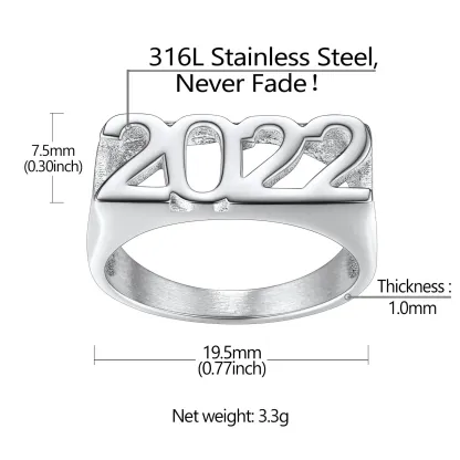 Bague Chevalière Personnalisée Numéro pour Femme Taille