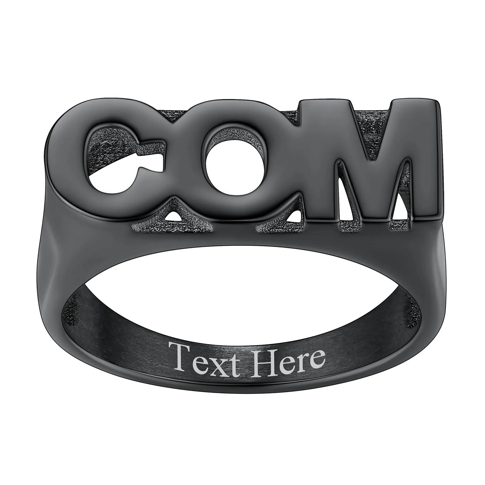 Bague Chevalière Personnalisée avec Nom ou Numéro pour Femme  Noir 3 Lettres