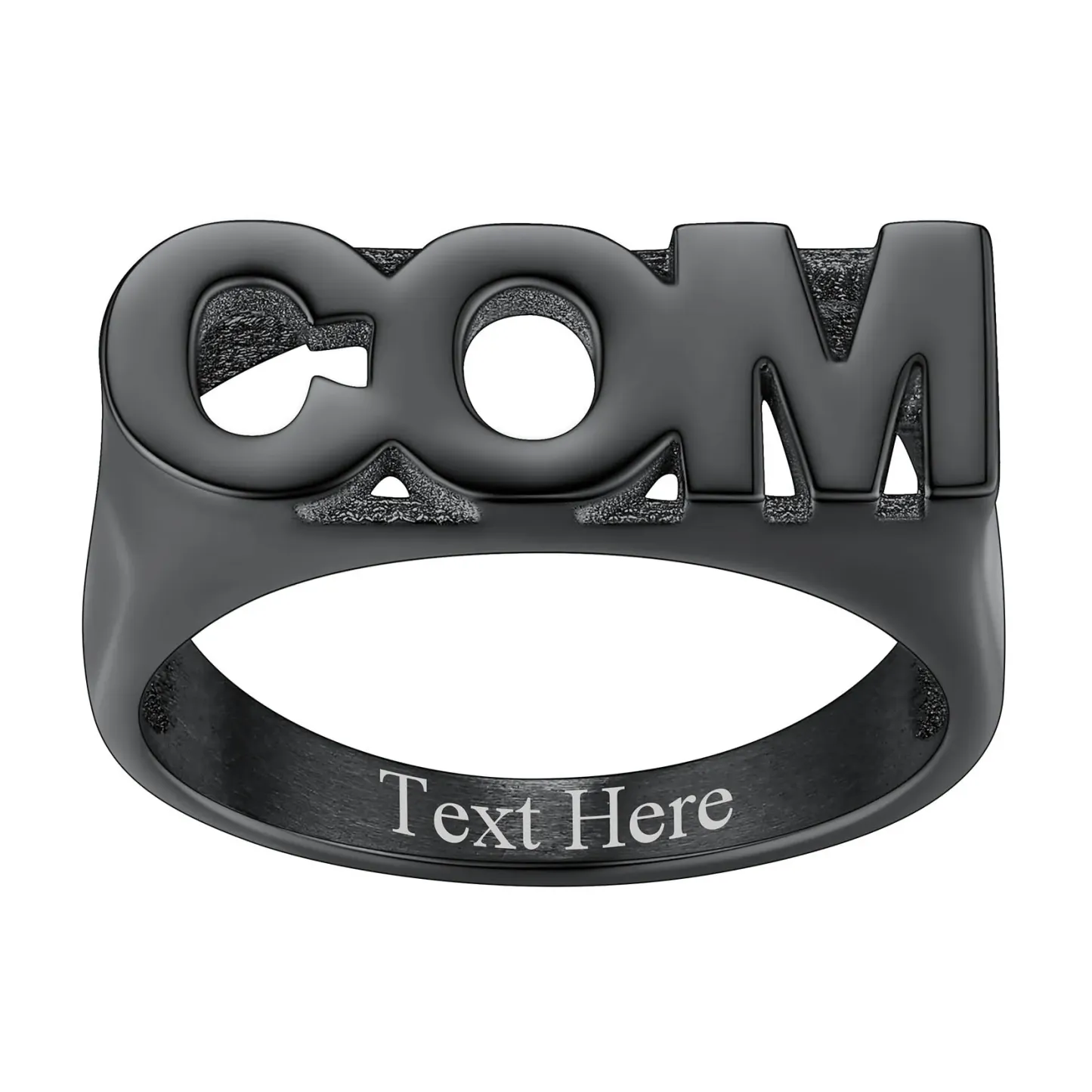 Bague Chevalière Personnalisée avec Nom ou Numéro pour Femme  Noir 3 Lettres